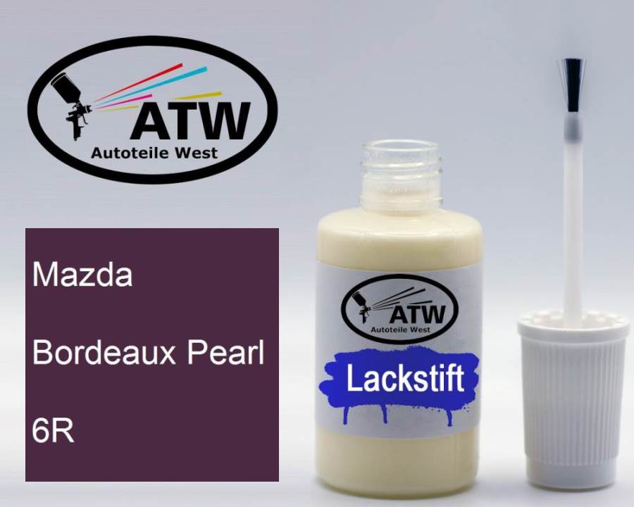 Mazda, Bordeaux Pearl, 6R: 20ml Lackstift, von ATW Autoteile West.